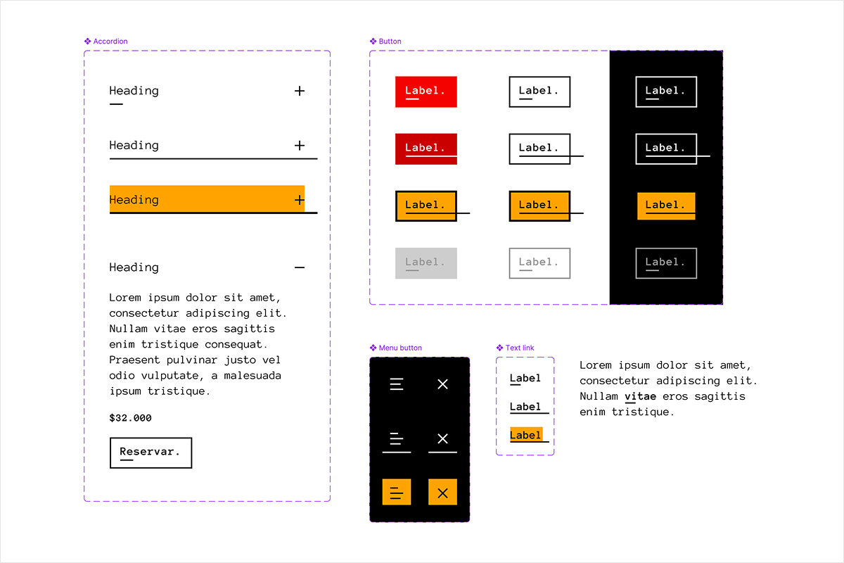Image showing a few examples of components from the UI library