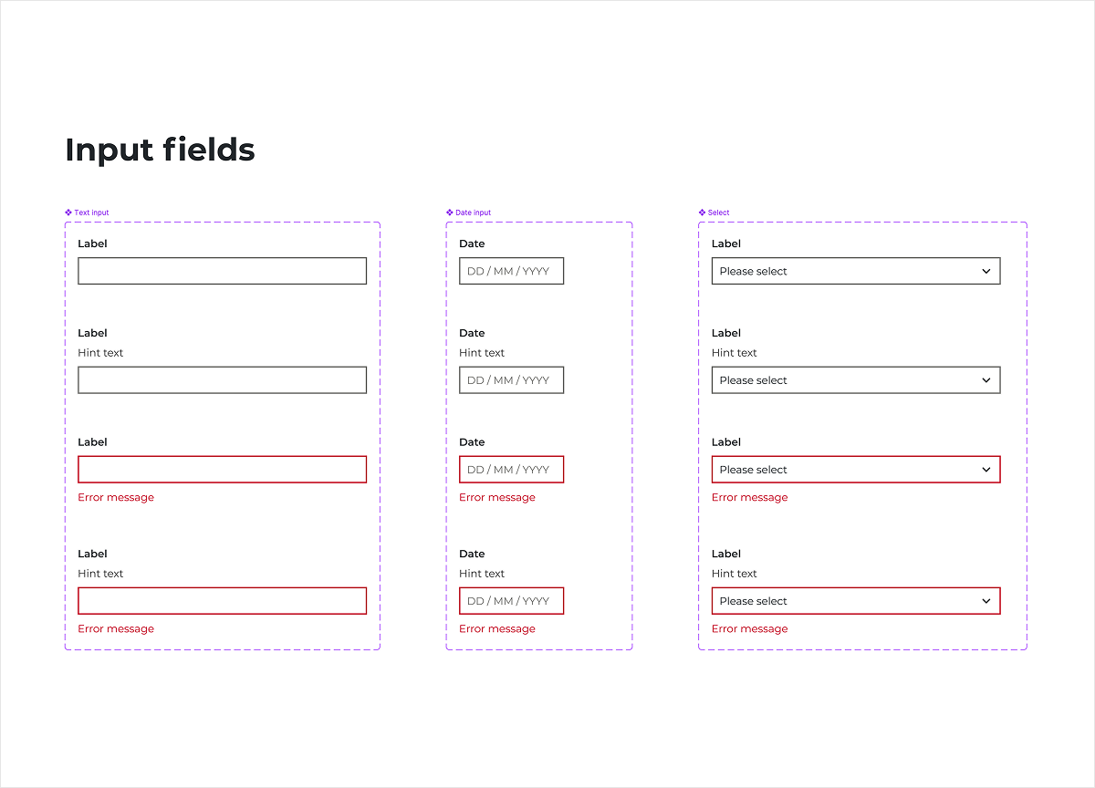 ere UI kit - Inputs